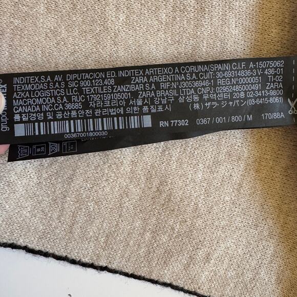 Zara Knit Black and Cream Cardigan Drape Open Front Size Medium EUC Sweater CUTE - Picture 11 of 12